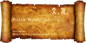 Kulik Mihály névjegykártya