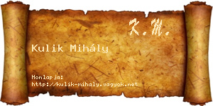 Kulik Mihály névjegykártya